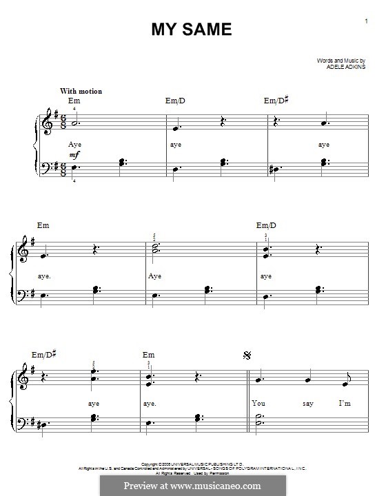 My Same: Für Klavier by Adele