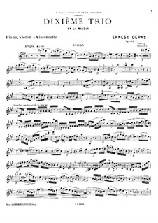 Klaviertrio Nr.10 in A-Dur, Op.135: Violinstimme by Ernest Depas