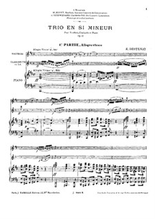Trio für Oboe, Klarinette und Klavier in h-Moll, Op.27: Vollpartitur by Edouard Destenay