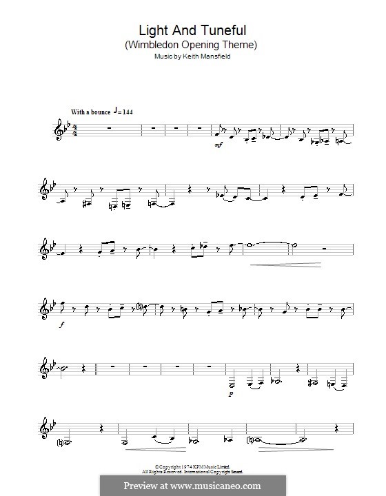 Light and Tuneful (Wimbledon Opening Theme): Für Klarinette by Keith Mansfield