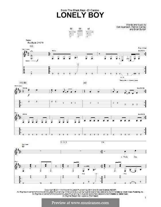 Lonely Boy (The Black Keys): Für Gitarre by Brian Burton, Daniel Auerbach, Patrick Carney