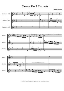 Canon For 3 Clarinets: Vollpartitur by Justin Murphy