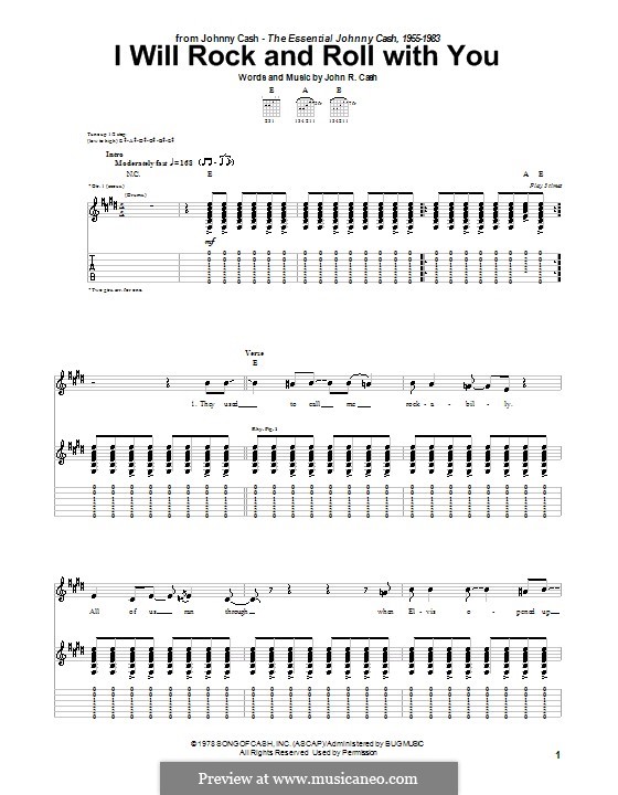 I Will Rock and Roll with You: Für Gitarre by Johnny Cash
