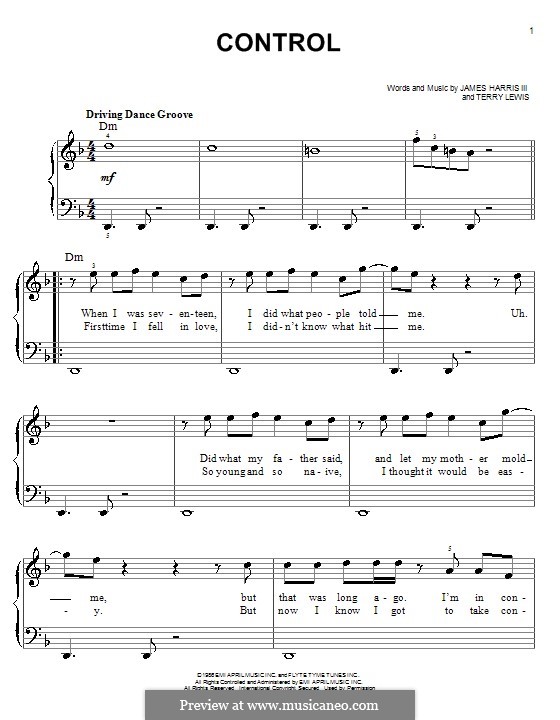 Control: Für Klavier, leicht (Glee Cast) by James Samuel Harris III, Terry Lewis