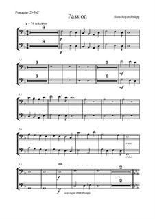Passion, Op.88: Trombone II-III C parts by Hans-Jürgen Philipp