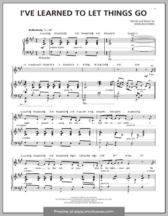 I've Learned to Let Things Go: Für Stimme und Klavier by John Bucchino