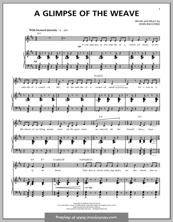 A Glimpse of the Weave: Für Stimme und Klavier by John Bucchino
