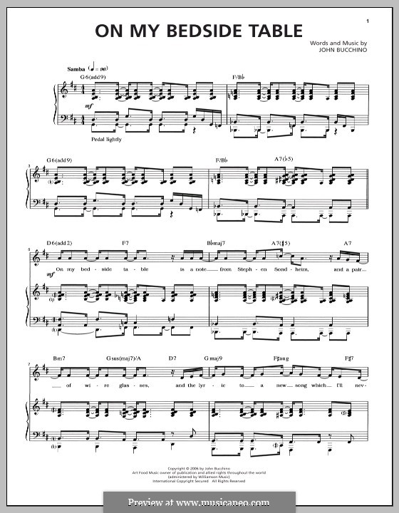 On My Bedside Table: Für Stimme und Klavier by John Bucchino