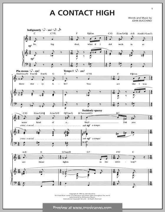 A Contact High: Für Stimme und Klavier by John Bucchino