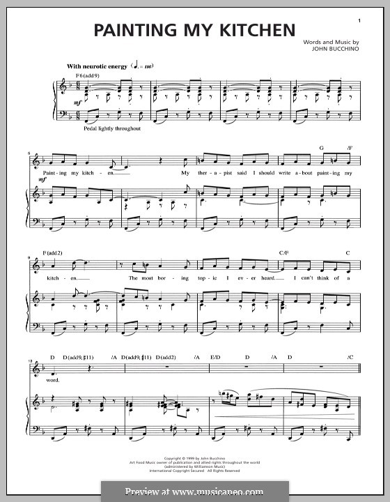 Painting My Kitchen: Für Stimme und Klavier by John Bucchino