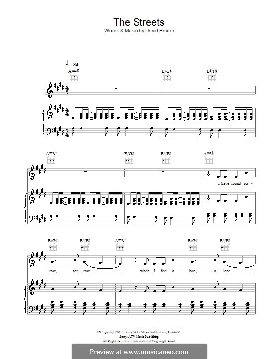 The Streets (Avalanche City): Für Stimme mit Klavier oder Gitarre by David Baxter