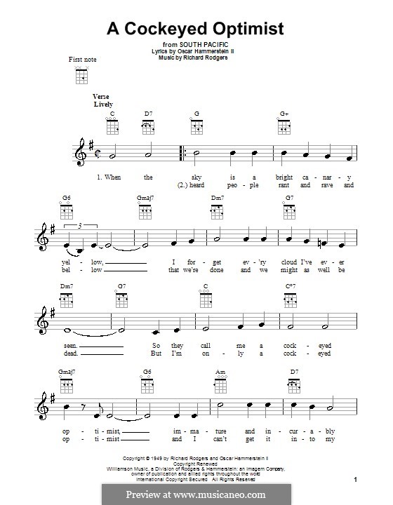 A Cockeyed Optimist: Für Ukulele by Richard Rodgers