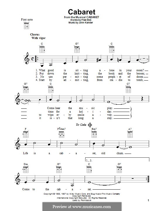Cabaret (Liza Minnelli): Für Ukulele by John Kander