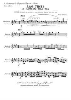 Hawkins' Hill Rag: Dictionary of musical themes by Ennio Paola