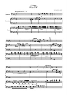 Achtzehn Stücke für Klavier, TH 151 Op.72: No.8 Dialogue, for cello, accordion (or bayan) and piano by Pjotr Tschaikowski