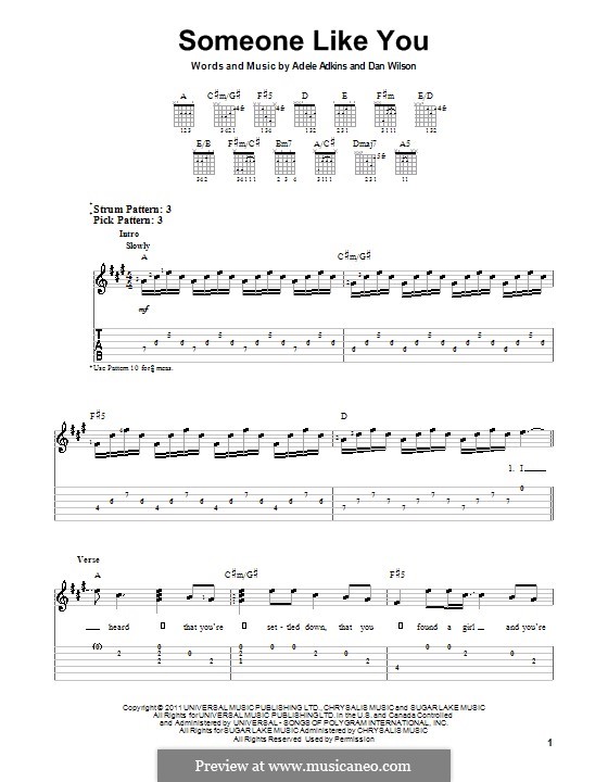 Someone Like You: Für Gitarre by Adele, Daniel Wilson