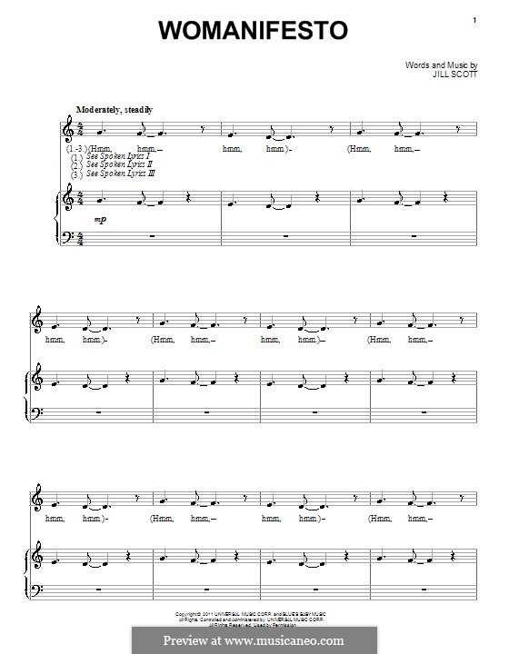 Womanifesto: Für Stimme und Klavier by Jill Scott