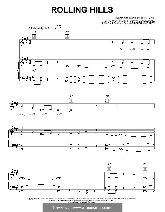 Rolling Hills: Für Stimme und Klavier (oder Gitarre) by Adam Blackstone, Jill Scott, Randy Bowland, George McCurdy, Eric Wortham II