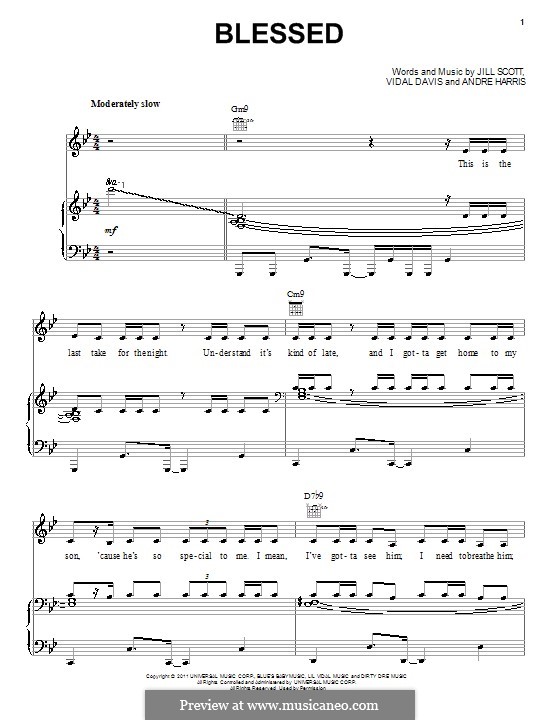 Blessed: Für Stimme und Klavier by Andre Harris, Jill Scott, Vidal Davis