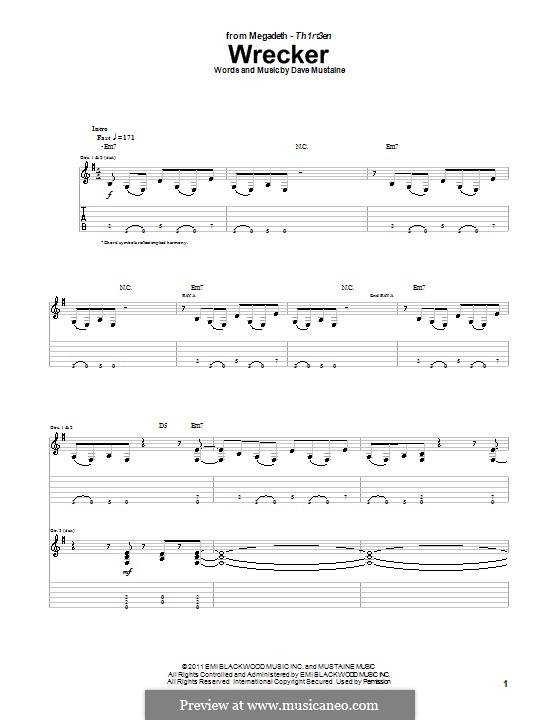 Wrecker (Megadeth): Für Gitarre by Dave Mustaine