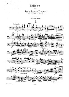 Einundzwanzig Etüden für Cello: Vollsammlung by Jean-Louis Duport