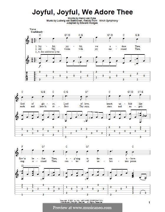 Ode an die Freude: Version für Gitarre by Ludwig van Beethoven