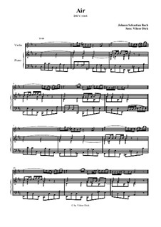 Arie. Bearbeitung für zwei Interpreten: Geige und Klavier by Johann Sebastian Bach