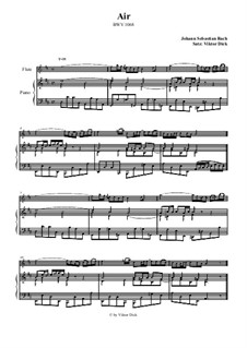 Arie. Bearbeitung für zwei Interpreten: Querflöte und Klavier by Johann Sebastian Bach