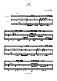 Arie. Bearbeitung für zwei Interpreten: Trompete in B und Klavier by Johann Sebastian Bach