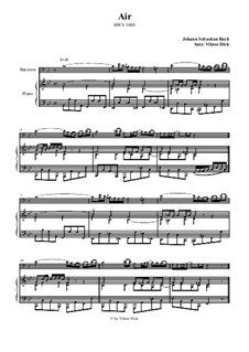 Arie. Bearbeitung für zwei Interpreten: Fagott und Klavier by Johann Sebastian Bach
