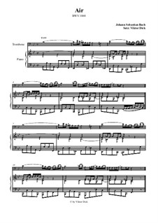 Arie. Bearbeitung für zwei Interpreten: Posaune und Klavier by Johann Sebastian Bach