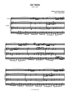 Arie. Bearbeitung für zwei Interpreten: Geige und Orgel mit Pedalsatz by Johann Sebastian Bach