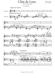 No.3 Clair de lune: For two marimbas by Claude Debussy