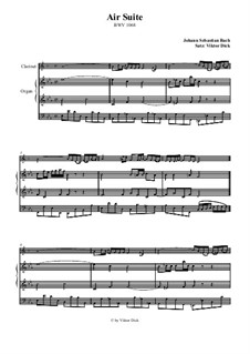 Arie. Bearbeitung für zwei Interpreten: Klarinette und Orgel by Johann Sebastian Bach