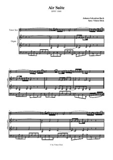 Arie. Bearbeitung für zwei Interpreten: Tenorsaxophon und Organ by Johann Sebastian Bach