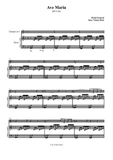 Ave Maria (Instrumental Version – Duets): Für Trompete in C und Klavier by Johann Sebastian Bach, Charles Gounod