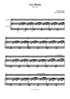 Ave Maria (Instrumental Version – Duets): Für Klarinette und Klavier by Johann Sebastian Bach, Charles Gounod