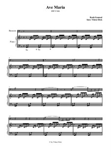 Ave Maria (Instrumental Version – Duets): Für Fagott und Klavier by Johann Sebastian Bach, Charles Gounod