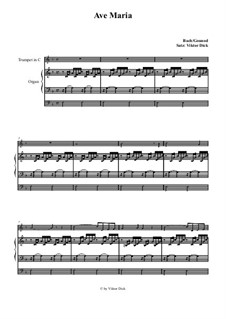 Ave Maria (Instrumental Version – Duets): Für Trompete in C und Orgel by Johann Sebastian Bach, Charles Gounod