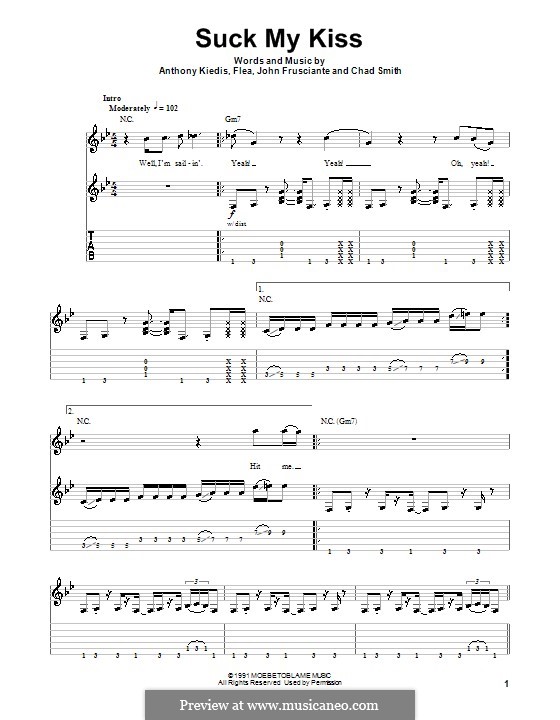 Suck My Kiss (Red Hot Chili Peppers): Für Gitarre by Flea, Anthony Kiedis, Chad Smith, John Frusciante