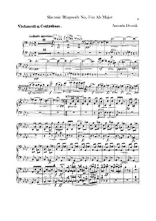Rhapsodie Nr.3 in As-Dur: Cellos- und Kontrabässenstimmen by Antonín Dvořák