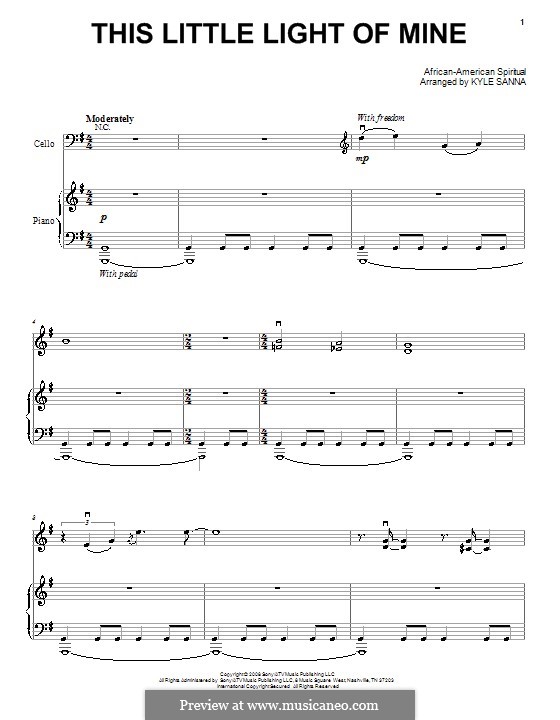 This Little Light of Mine (Printable scores): Für Stimme und Klavier (oder Gitarre) by folklore