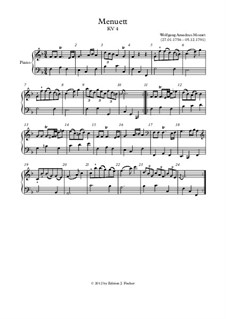 Menuett für Klavier in F-Dur, K.4: Für einen Interpreten by Wolfgang Amadeus Mozart