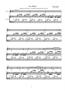 Ave Maria (Instrumental Version – Duets): Partitur für zwei Interpreten (E flat major) by Johann Sebastian Bach, Charles Gounod
