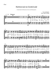 Herbstwind im Giebelwald: Singpartitur by Hans-Jürgen Philipp