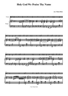 Grosser Gott, wir loben Dich: Für Viola und Klavier by folklore