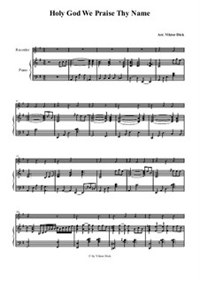 Grosser Gott, wir loben Dich: Für Blockflöte und Klavier by folklore