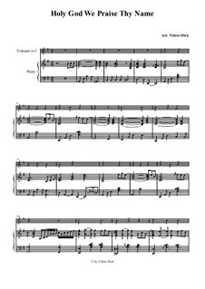 Grosser Gott, wir loben Dich: Für Trompete in C und Klavier by folklore