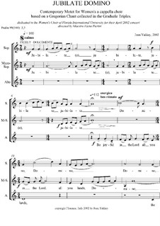 Jubilate Domino - a Psalm setting: Jubilate Domino - a Psalm setting by Joan Yakkey