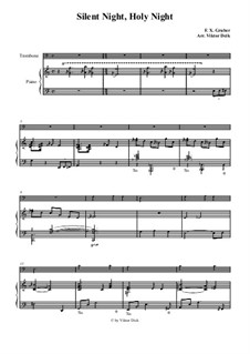 For solo instrument and piano: Für Posaune und Klavier by Franz Xaver Gruber